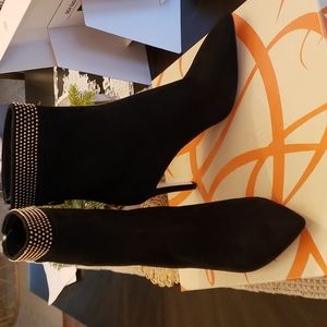 VIA Spiga Concordia black suede studded ankle boots